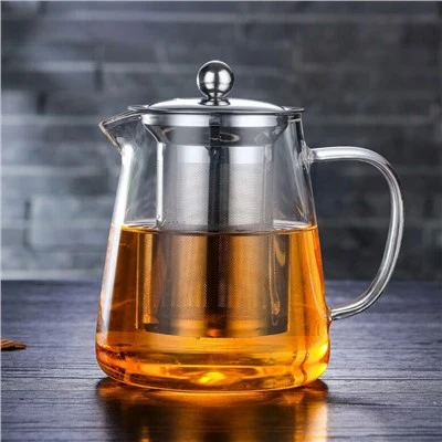 350ml tepottur úr háu bórsílíkatgleri með innrennsli